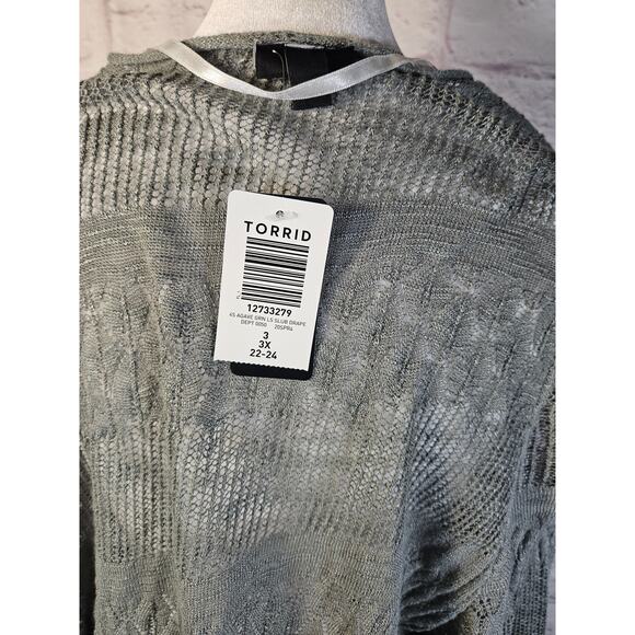 Torrid Women's Cardigan Open Front Sweater Short Long NWT Size 3 Green - Picture 7 of 11